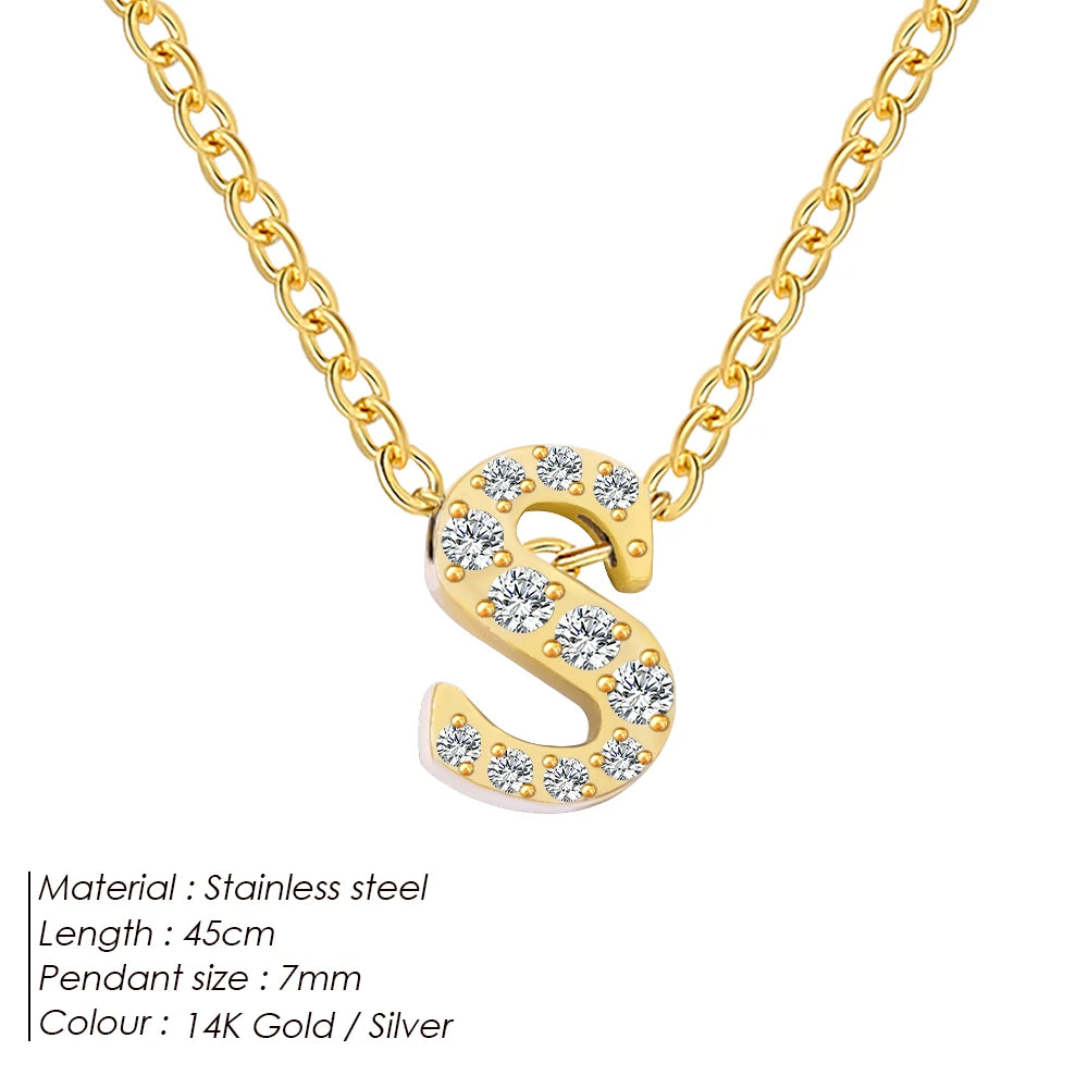 Shiny Floating Letter Charm Kette