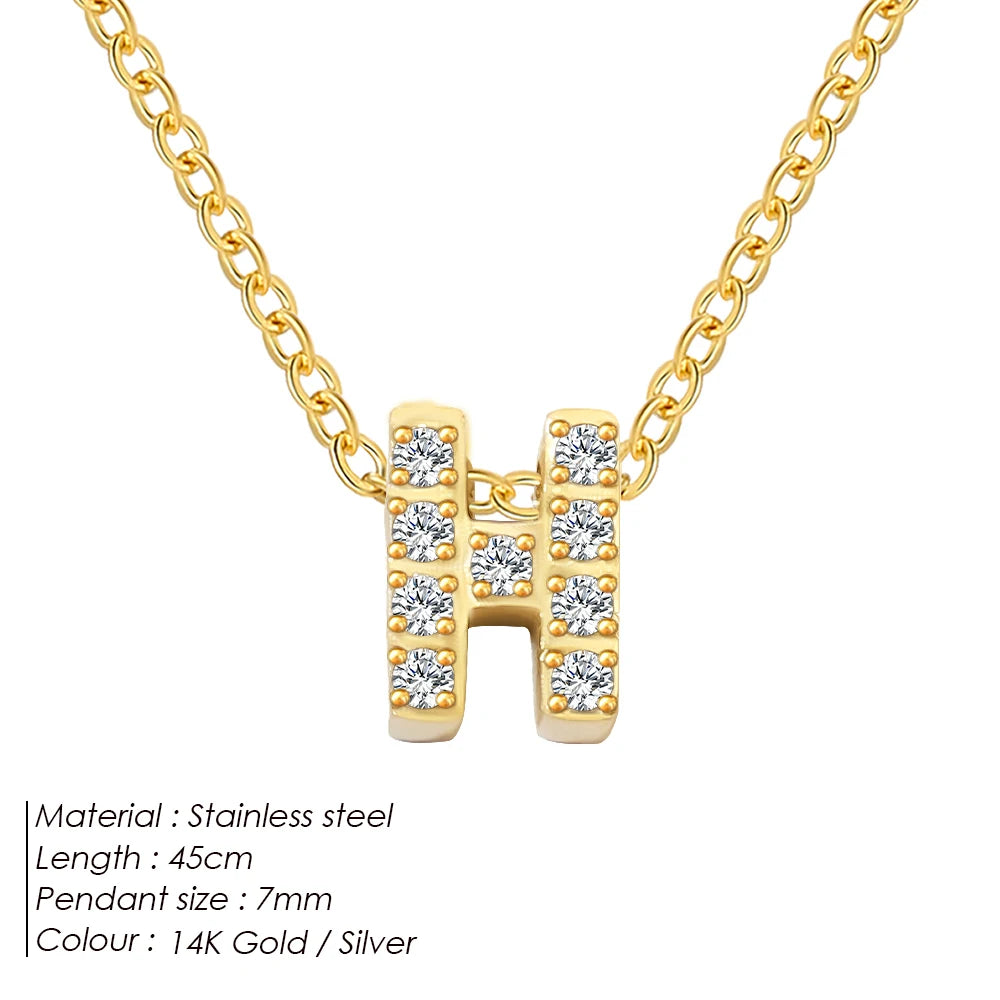 Shiny Floating Letter Charm Kette