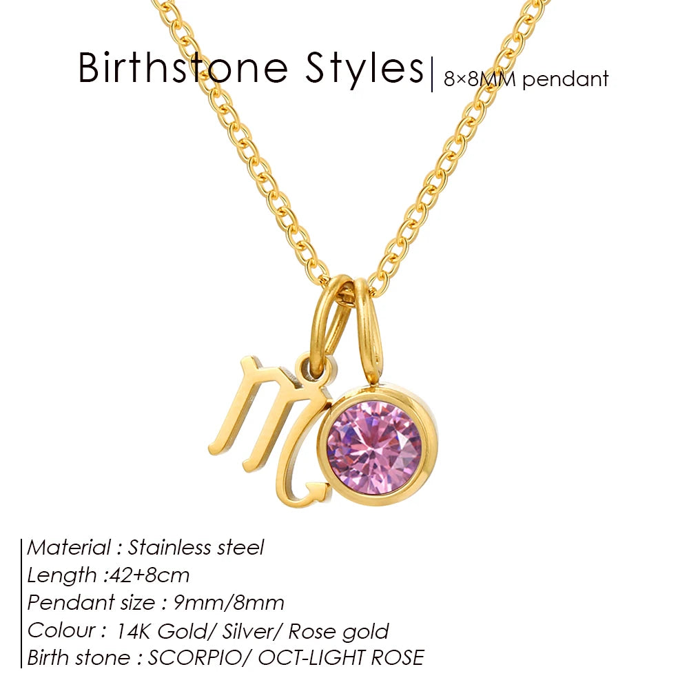 Birthstone Constellation Double Charm Kette