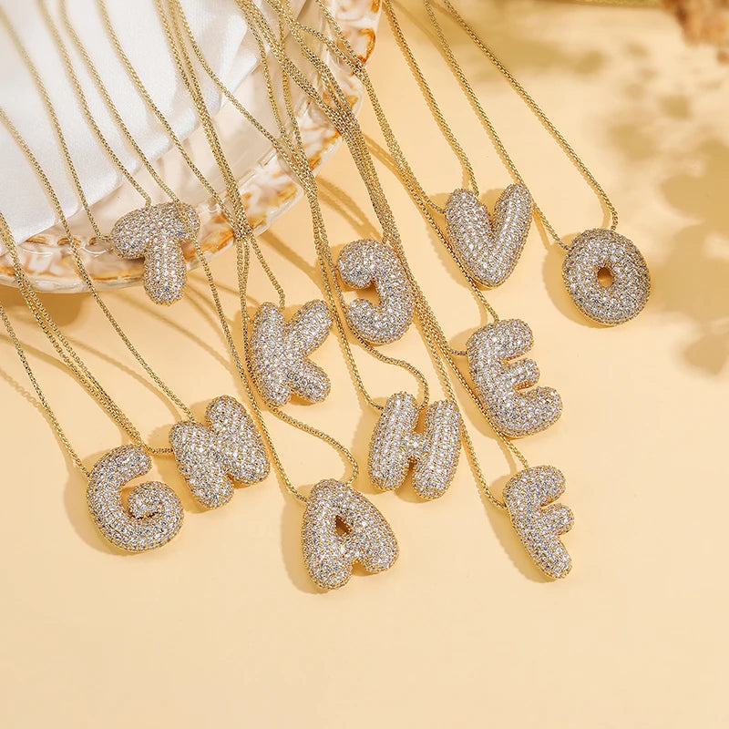 Big Bubble Shinny Letter Kette