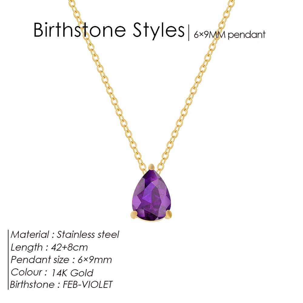 Teardrop Birthstone Kette