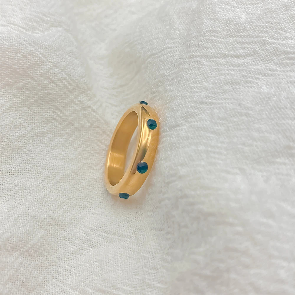 green Rhinestone Ring