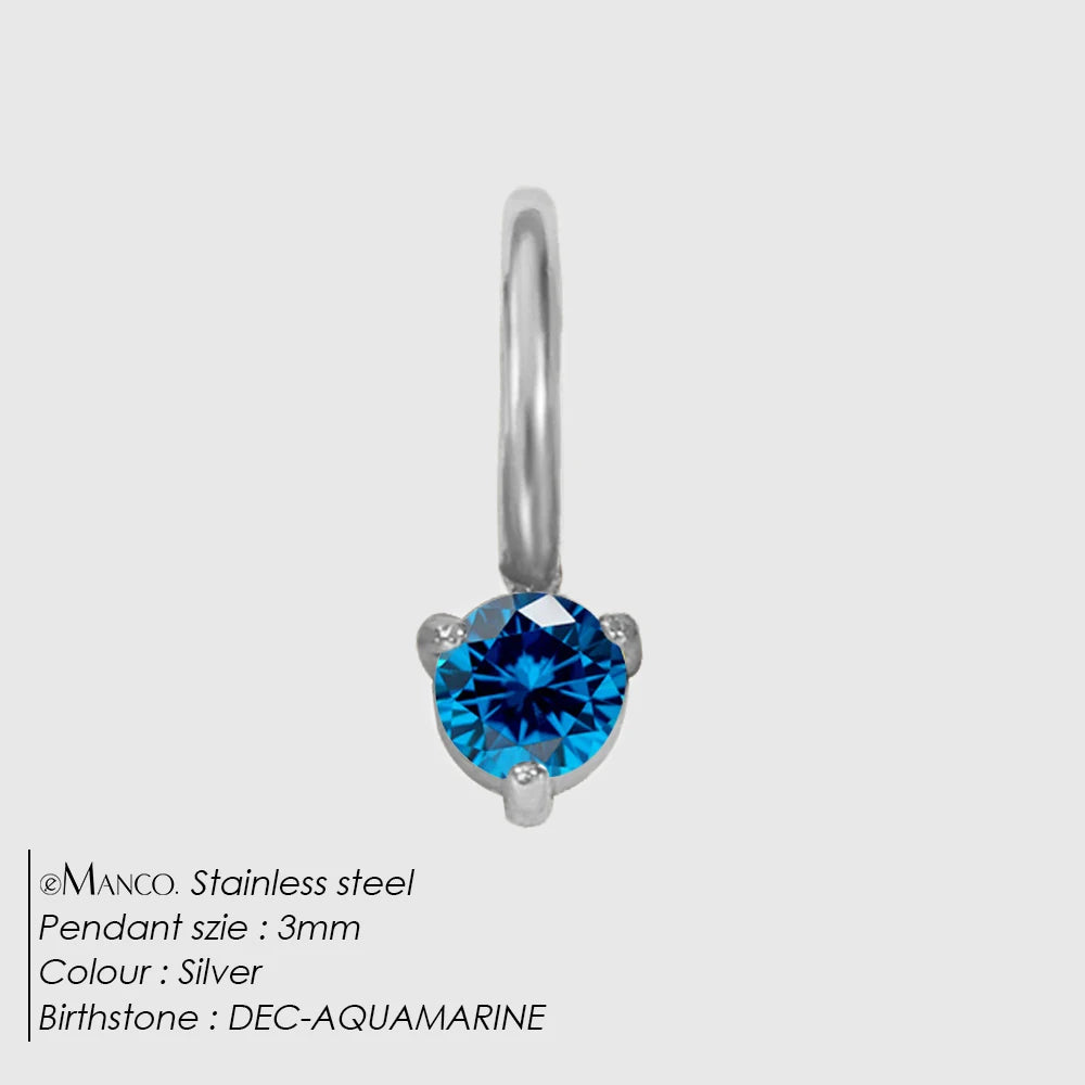 Round Birthstone Charms