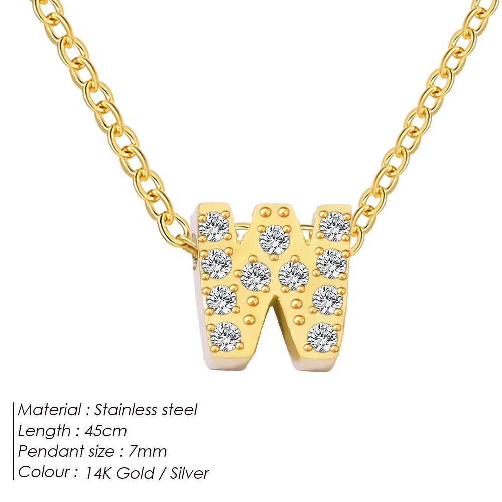 Shiny Floating Letter Charm Kette