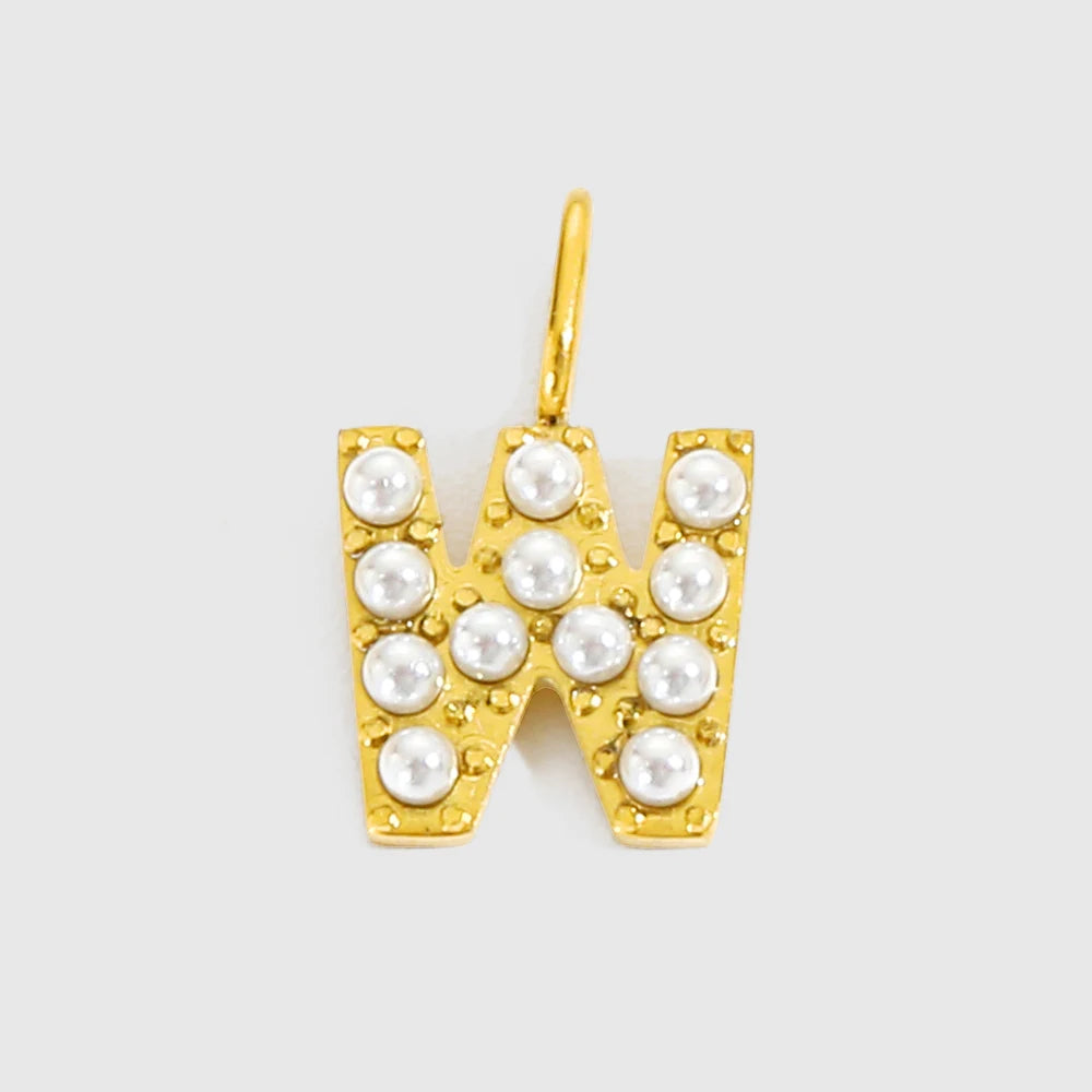 vegan Letter Pearl Charm