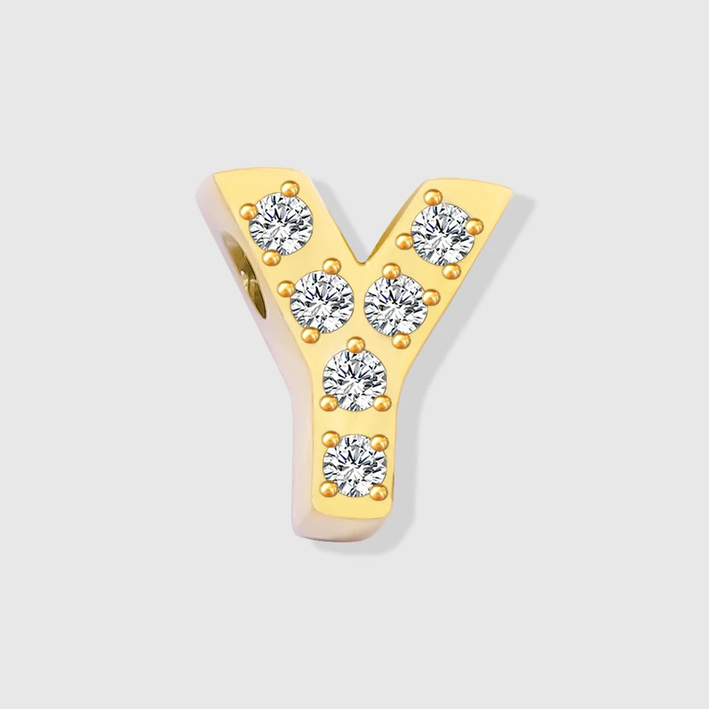 Shiny Floating Letter Charm