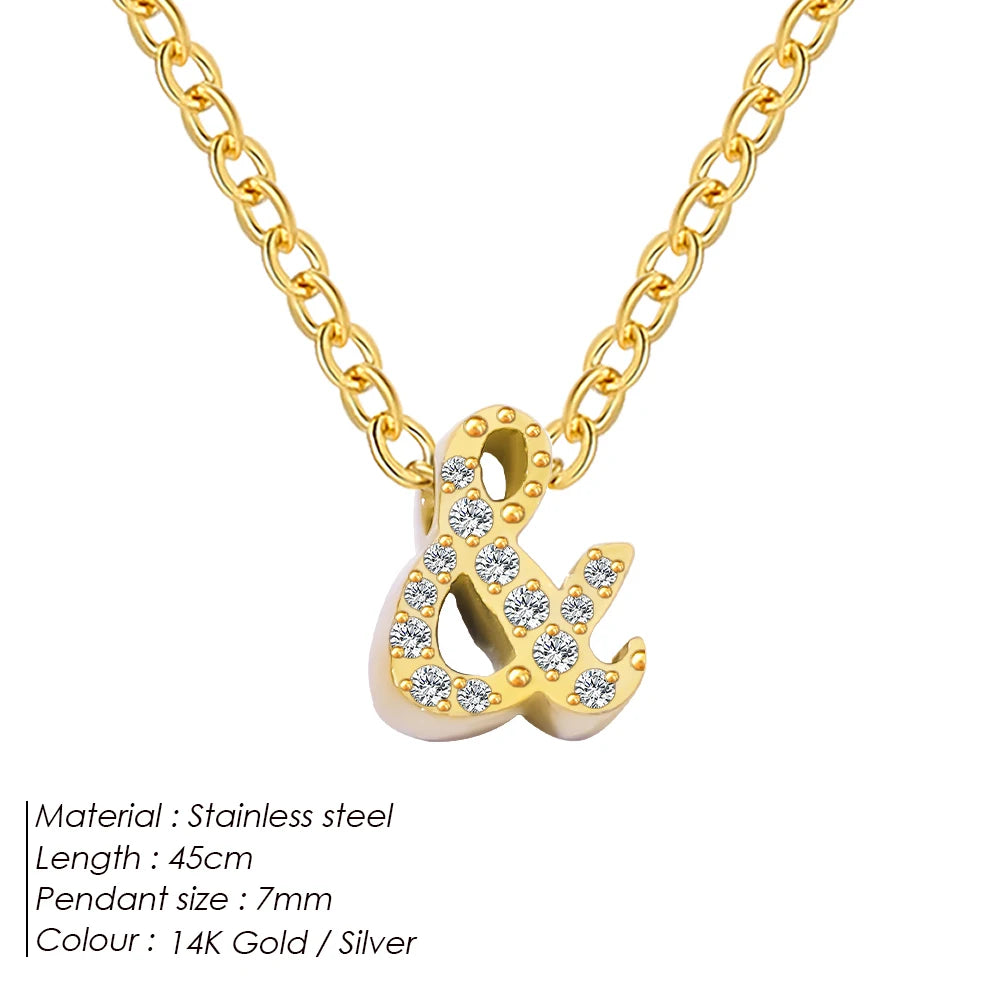 Shiny Floating Letter Charm Kette