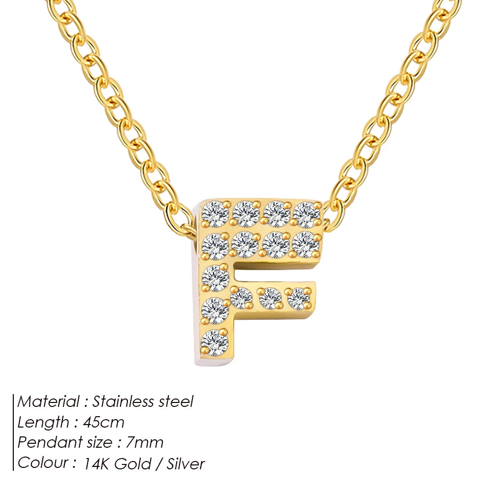 Shiny Floating Letter Charm Kette