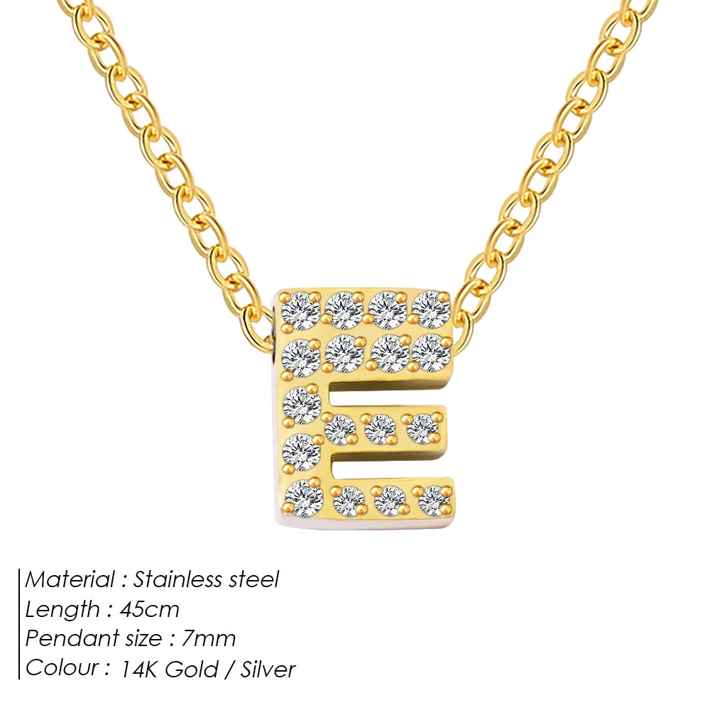 Shiny Floating Letter Charm Kette