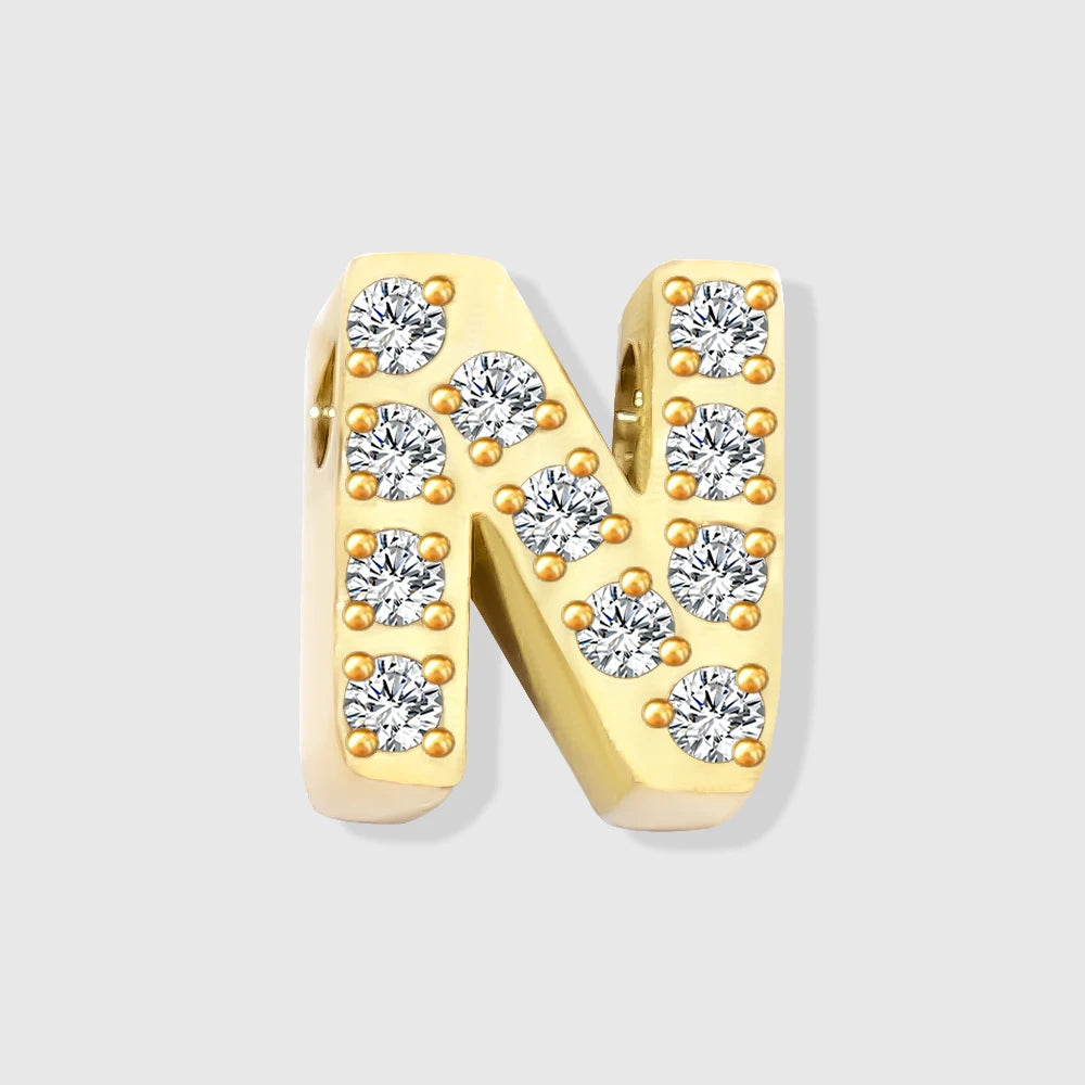 Shiny Floating Letter Charm