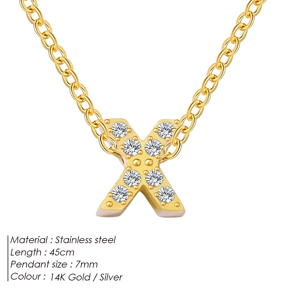 Shiny Floating Letter Charm Kette