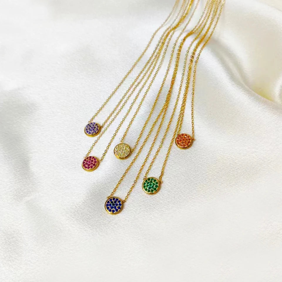 Birthstone Crystal Dot Kette