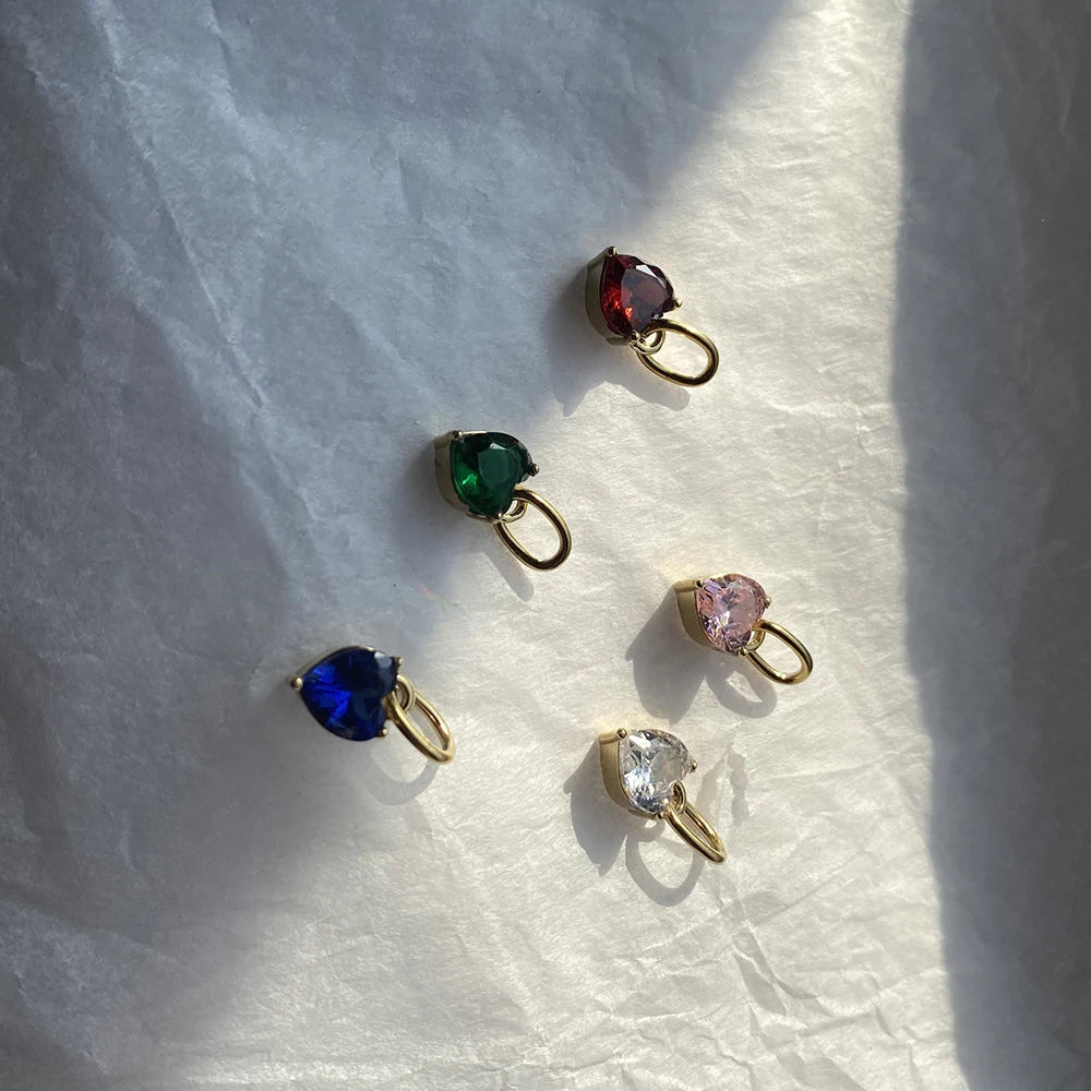 Herz Crystal Charm blau