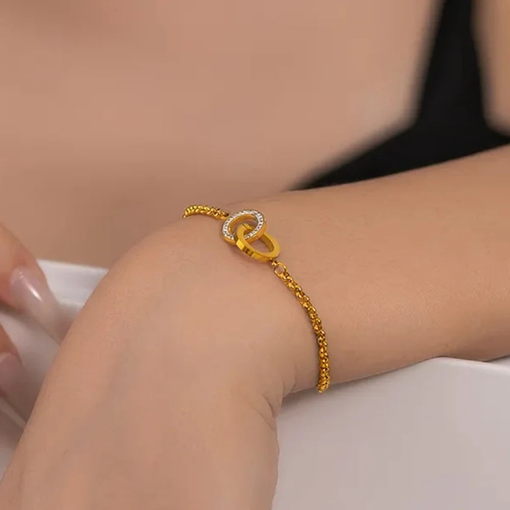 double Round shiny Armkette