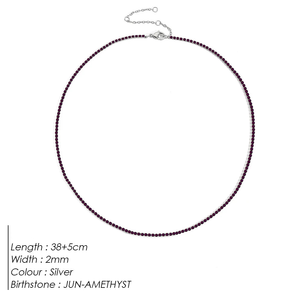 Birthstone Tennis Necklace
