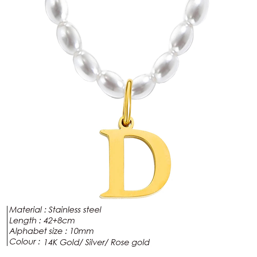 vegan perla beach letter Kette