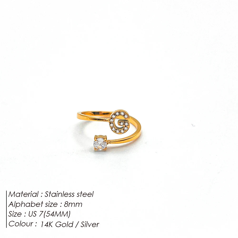 Shiny Letter Ring onesize