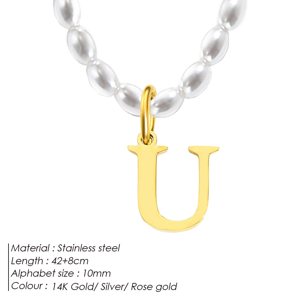 vegan perla beach letter Kette