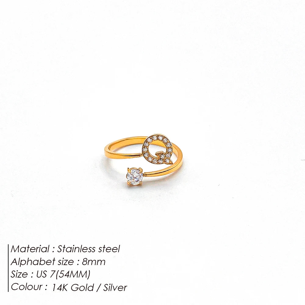 Shiny Letter Ring onesize