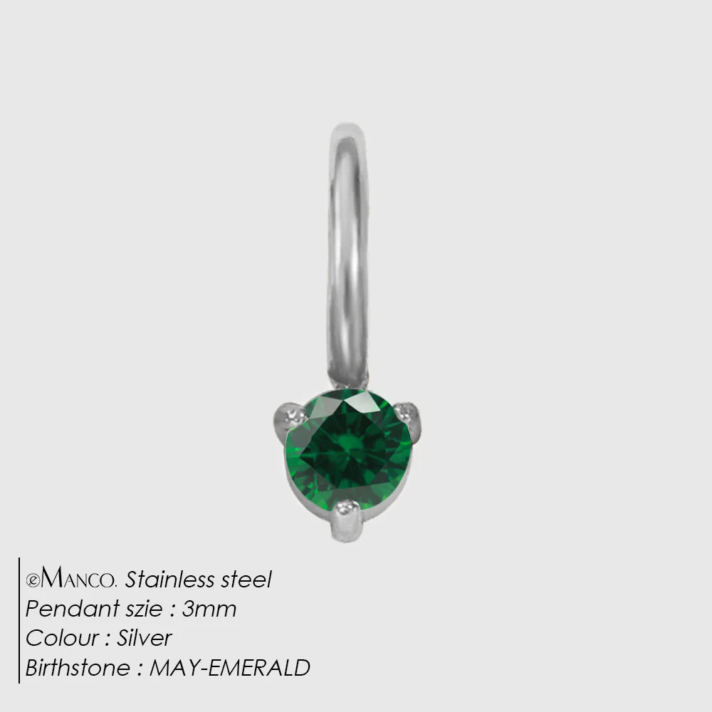 Round Birthstone Charms