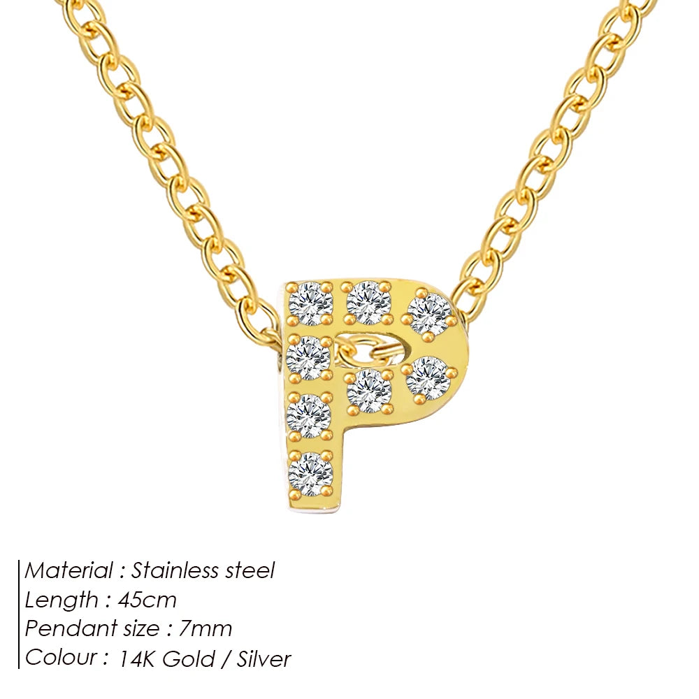 Shiny Floating Letter Charm Kette