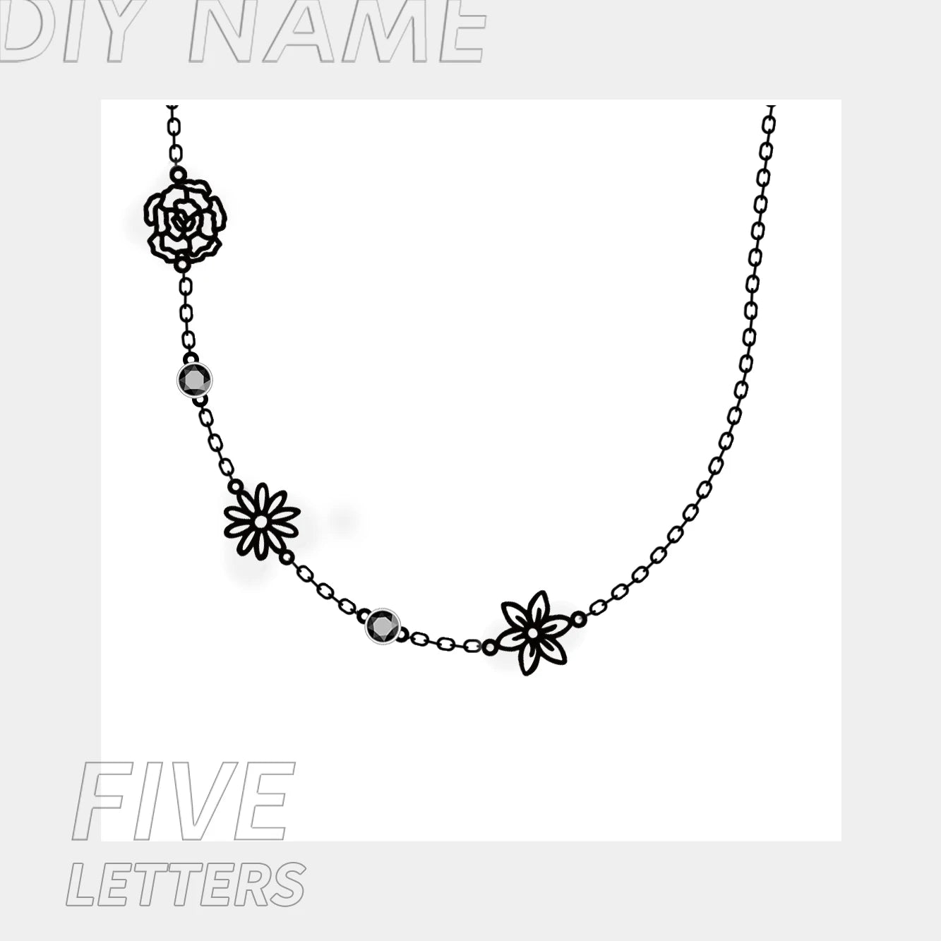 Botanical Flower Birthstone Kette
