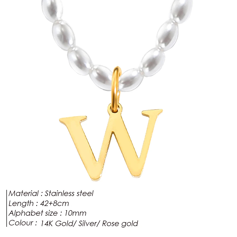 vegan perla beach letter Kette