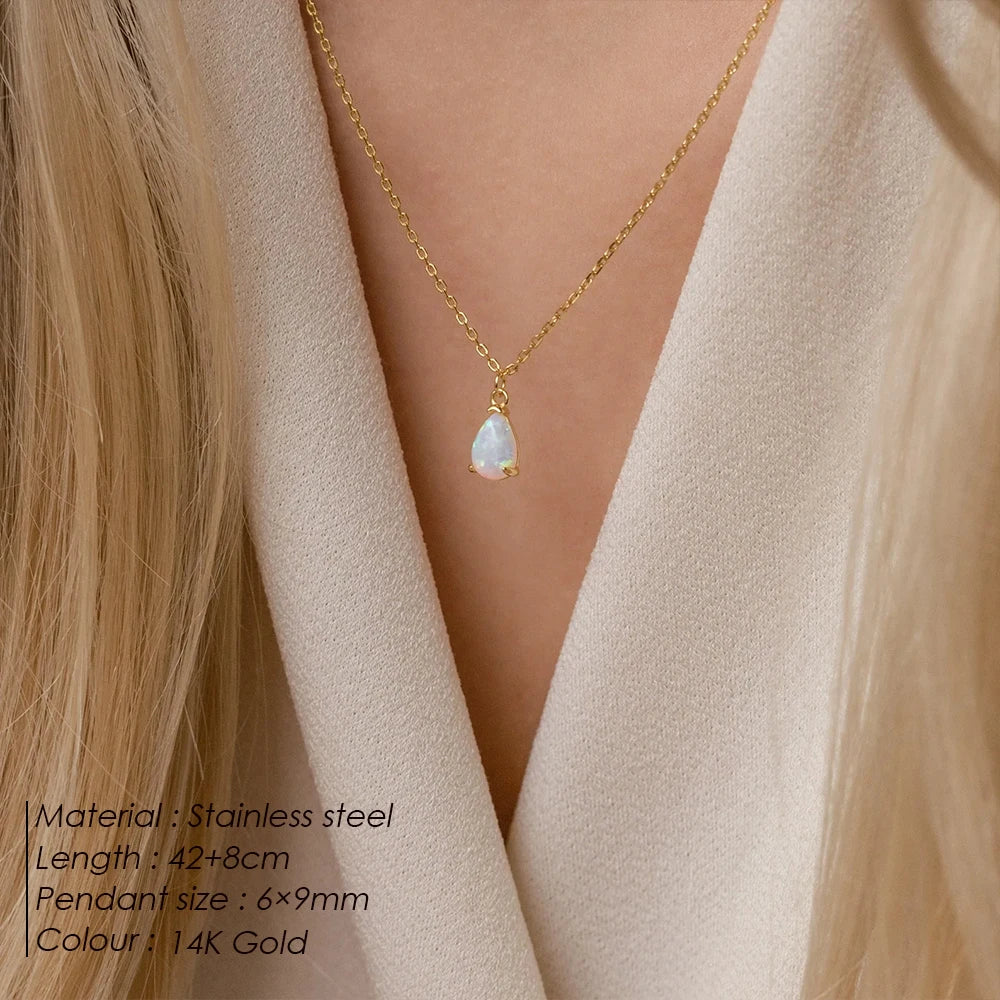 Teardrop Birthstone Kette