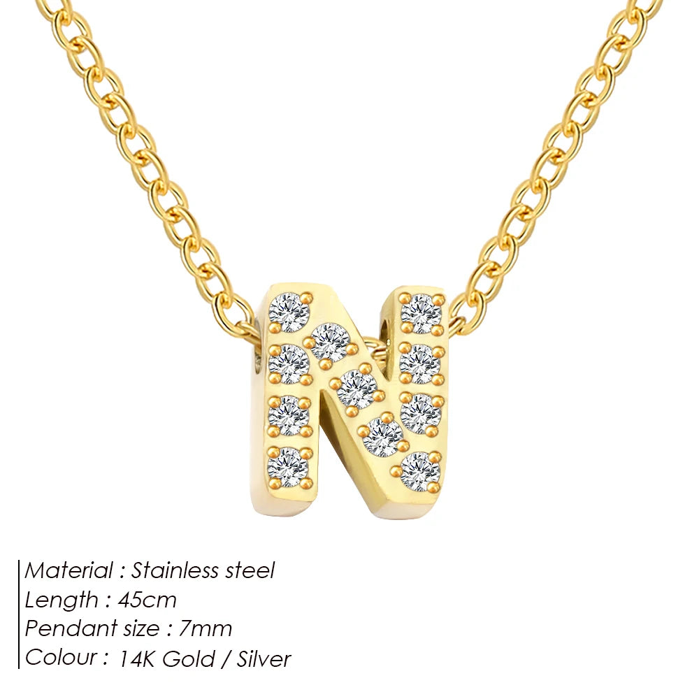 Shiny Floating Letter Charm Kette