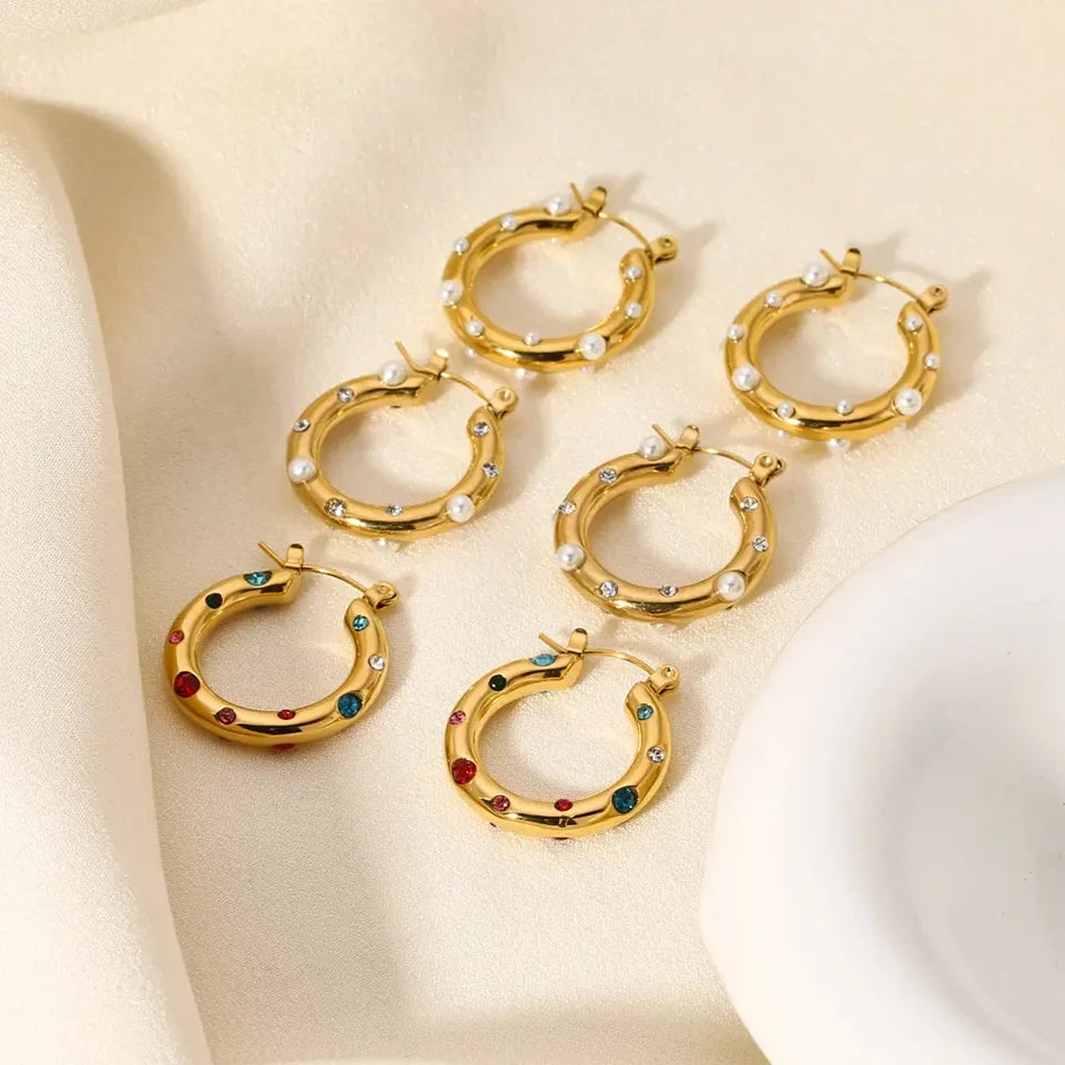 Bold Hoops Color Dots Ohrringe