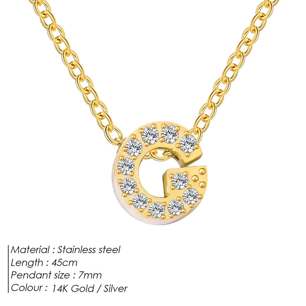 Shiny Floating Letter Charm Kette