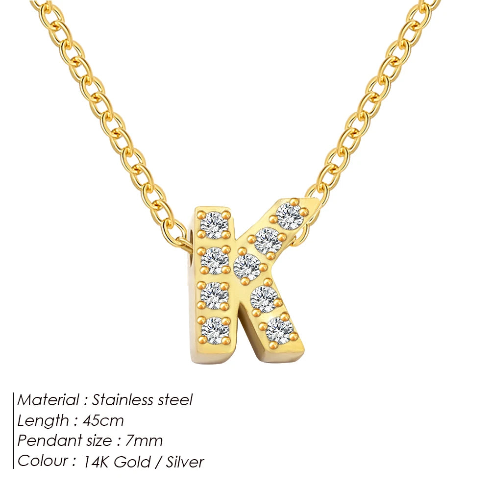 Shiny Floating Letter Charm Kette