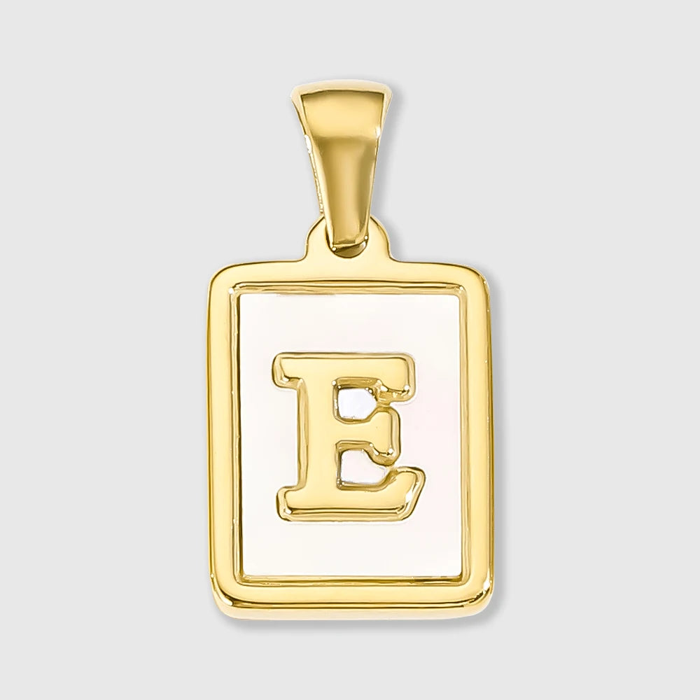 Shell Square Letter Charm