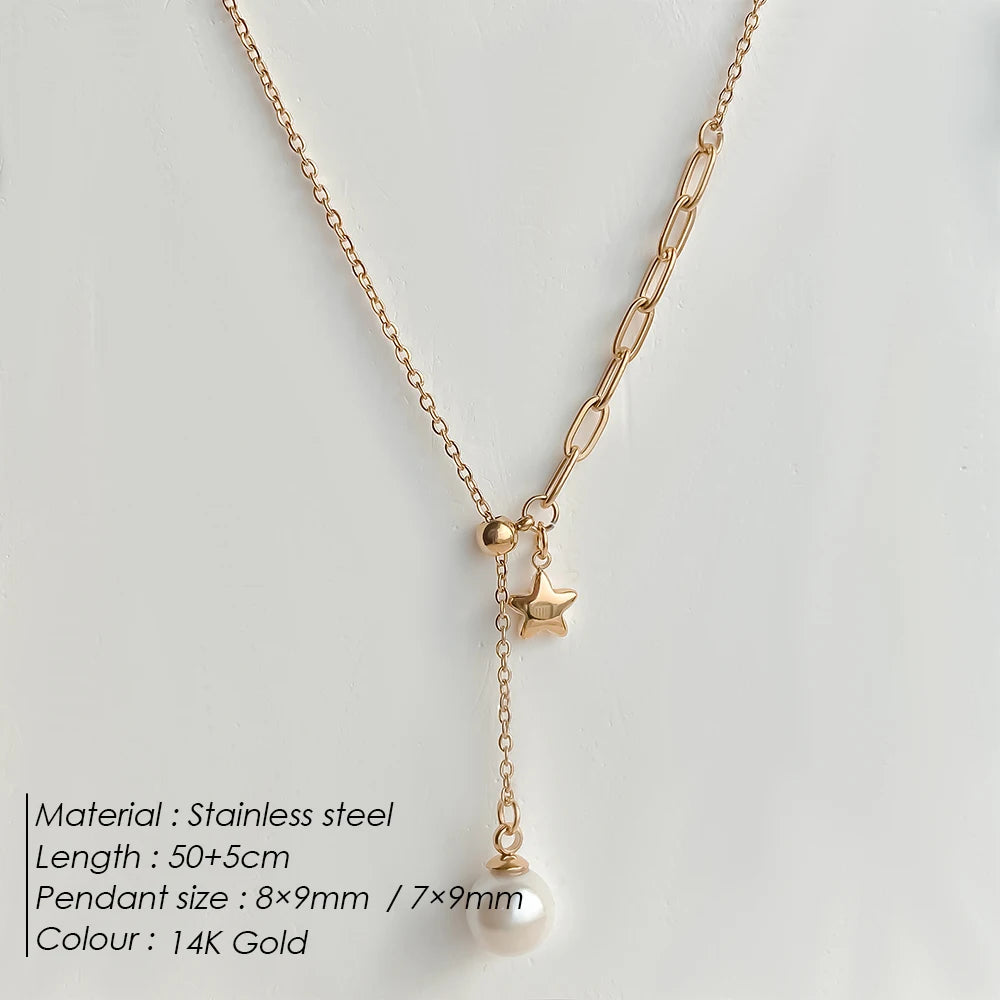 Pearl & Star Y Kette