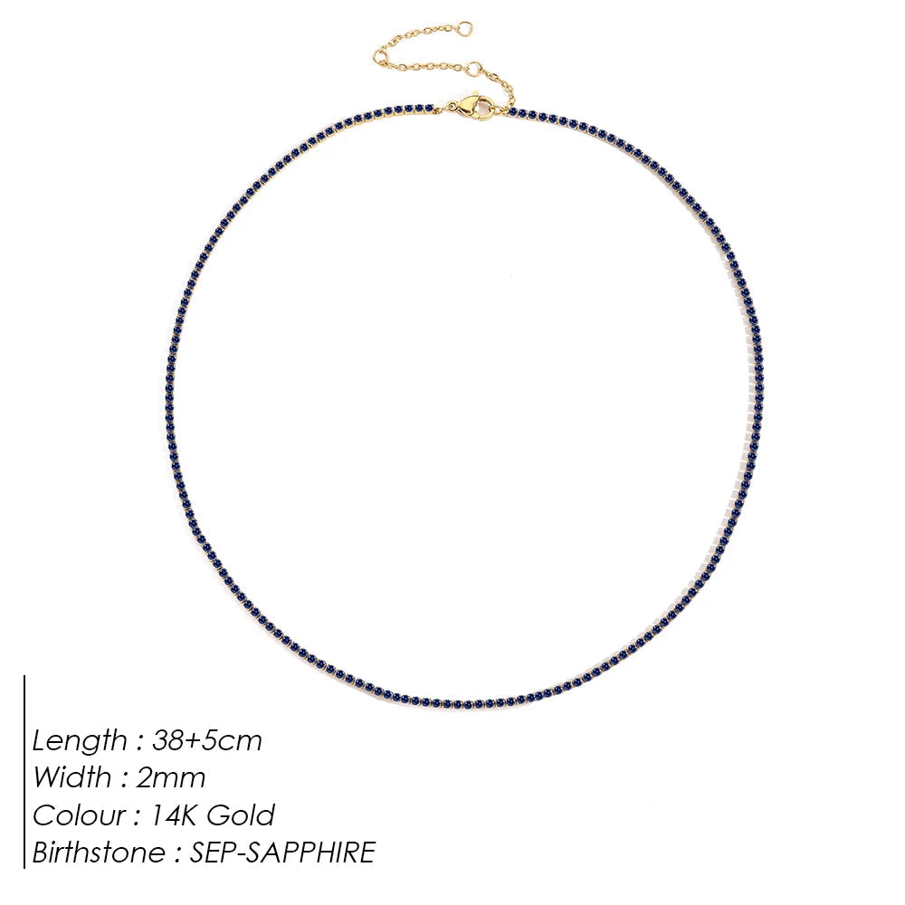 Birthstone Tennis Necklace
