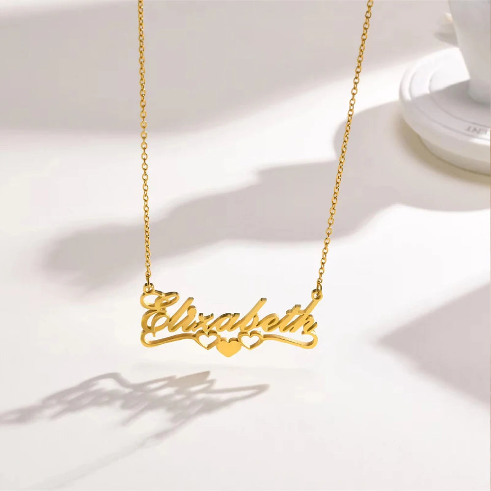 3 Herzen Name Kette