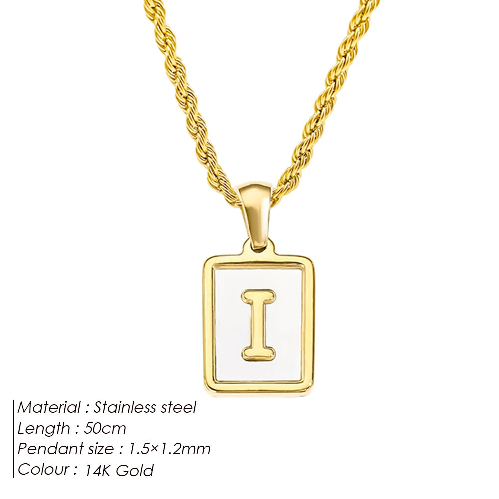 Rope Chain White Shell Uppercase Initials