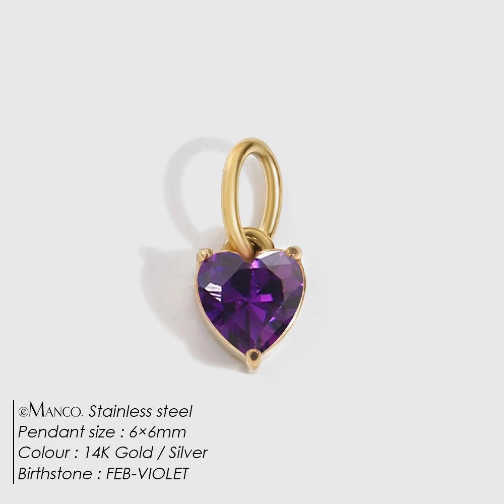 Heart EcoDiamant Birthstone Charm