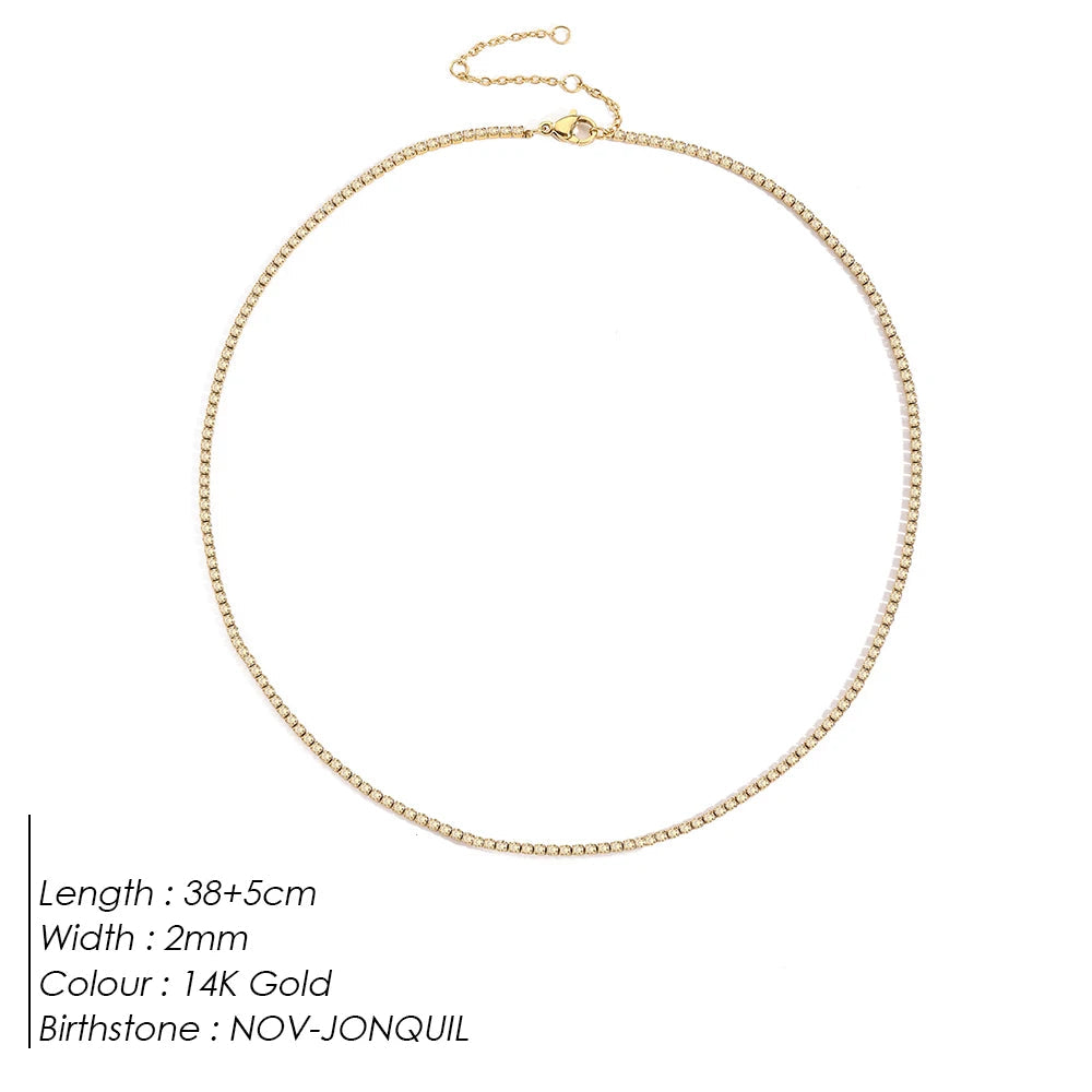 Birthstone Tennis Necklace