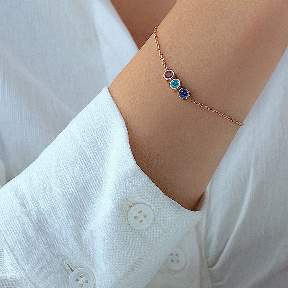 Birthstone Floating Charm Armband
