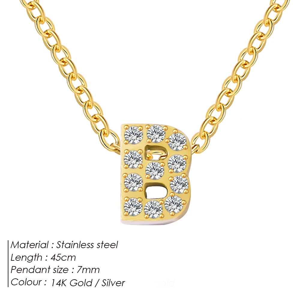 Shiny Floating Letter Charm Kette