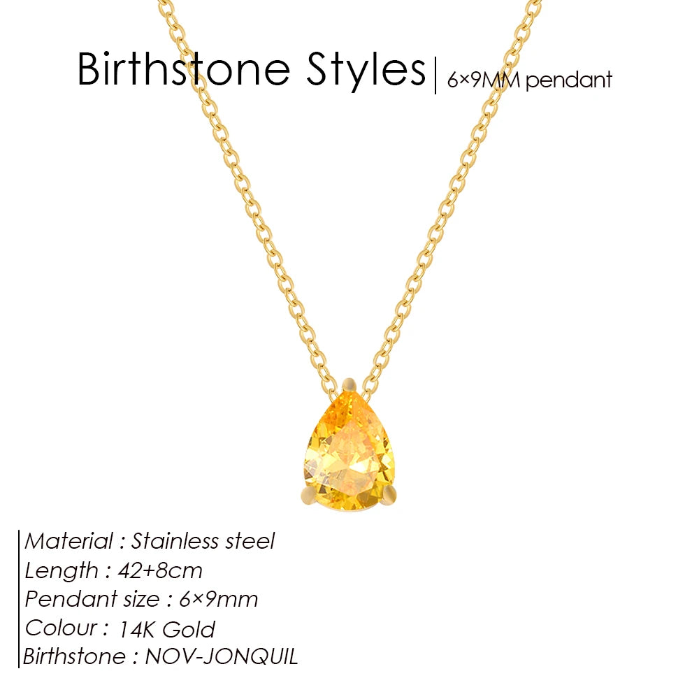 Teardrop Birthstone Kette