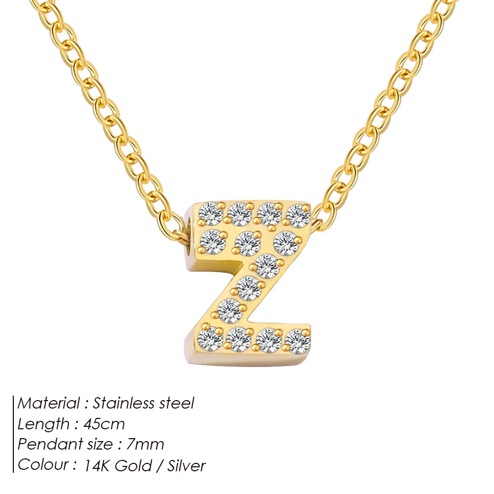 Shiny Floating Letter Charm Kette