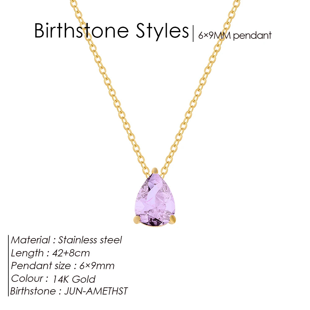 Teardrop Birthstone Kette