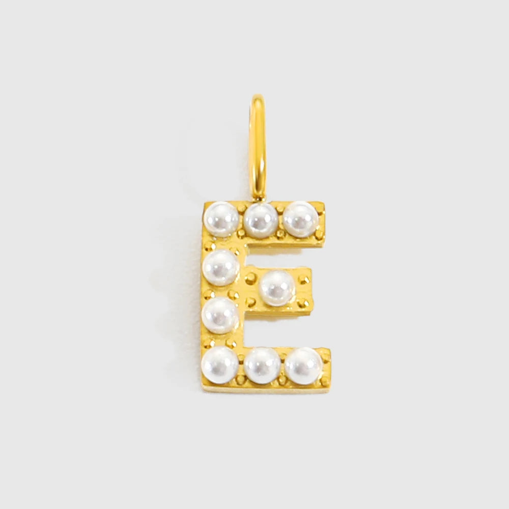 vegan Letter Pearl Charm