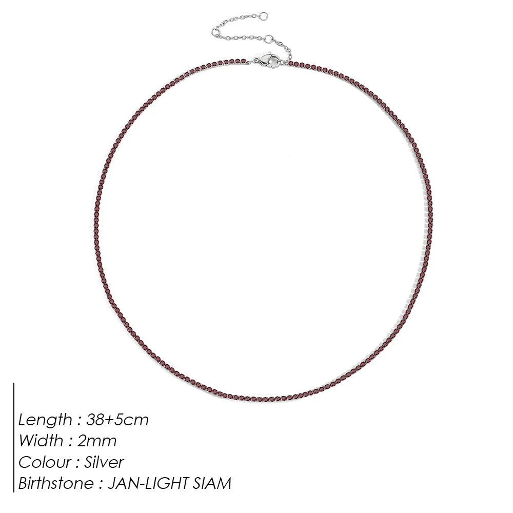 Birthstone Tennis Necklace