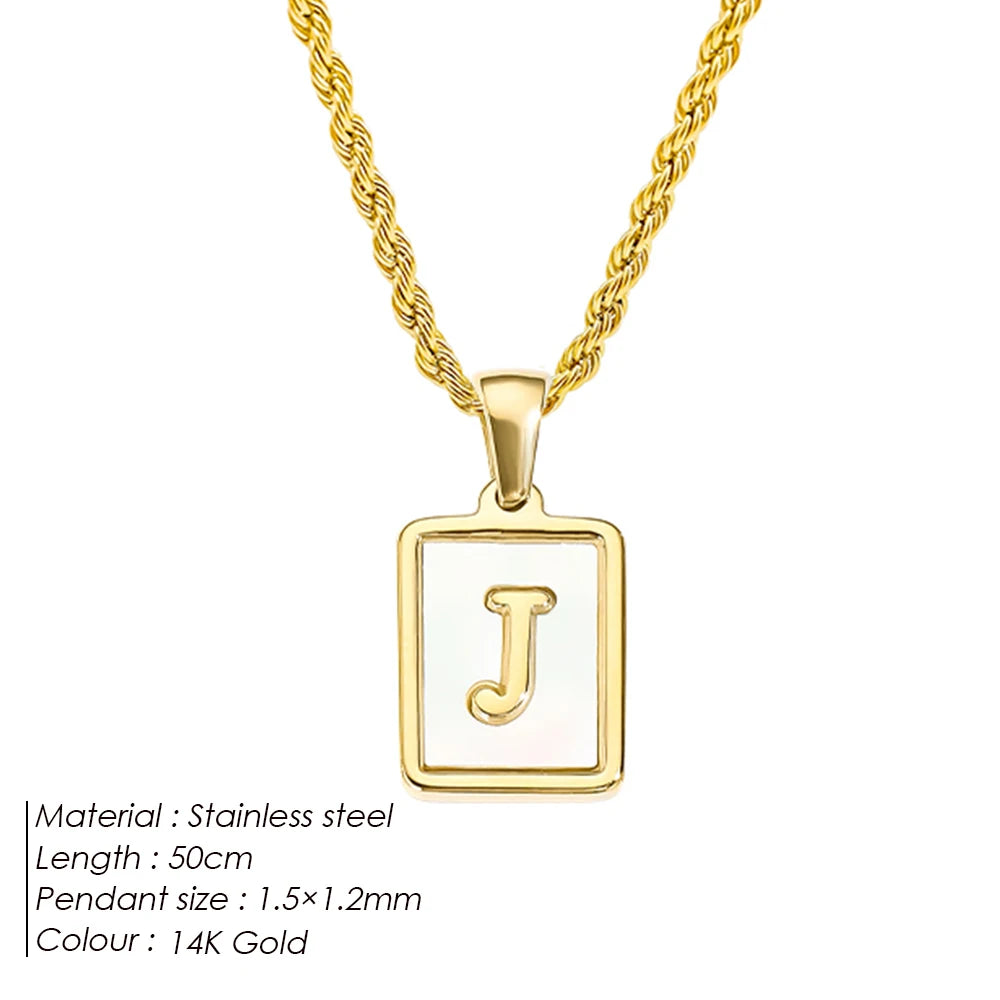 Rope Chain White Shell Uppercase Initials
