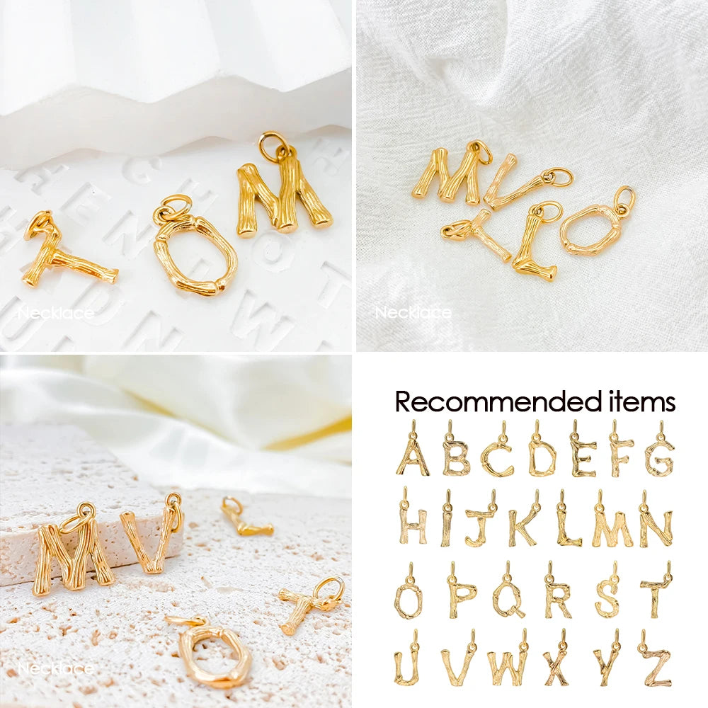 Bamboo Letter Charm