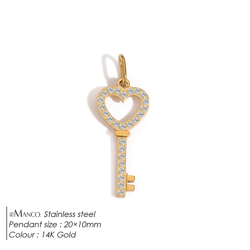 Key Heart Charm