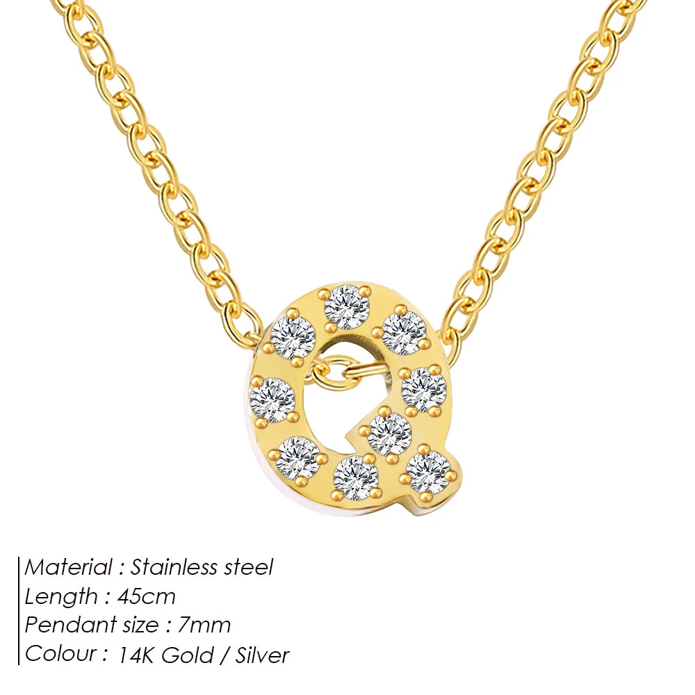 Shiny Floating Letter Charm Kette